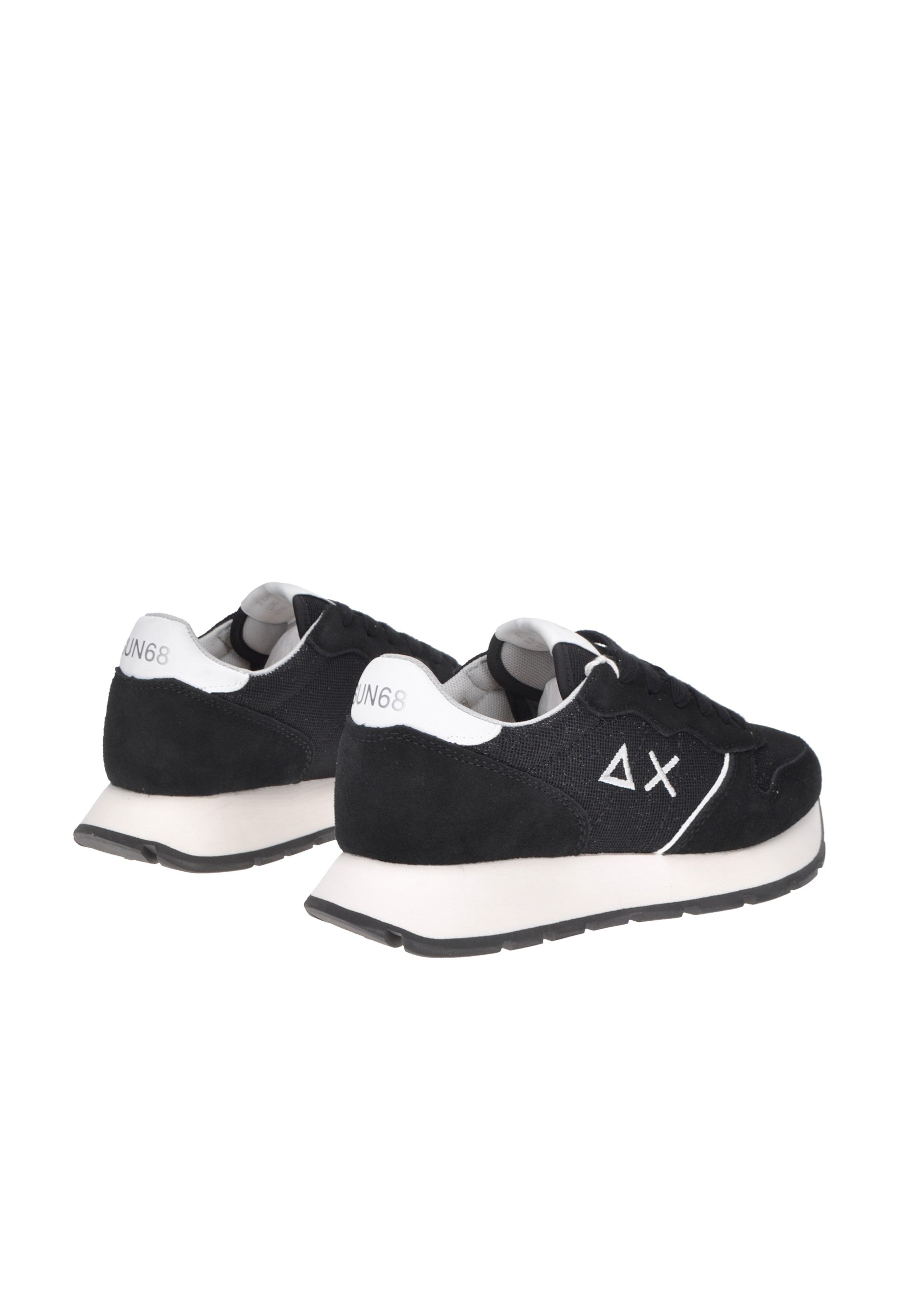 SUN68 Z35203 sneaker in black suede with white logo and lace closure, perfect for stylish comfort.