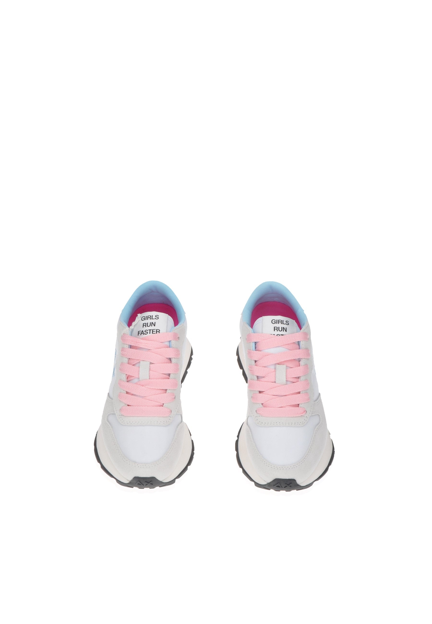 Z35201 sneaker SUN68 in white with pink laces, featuring sporty design for comfort and style.