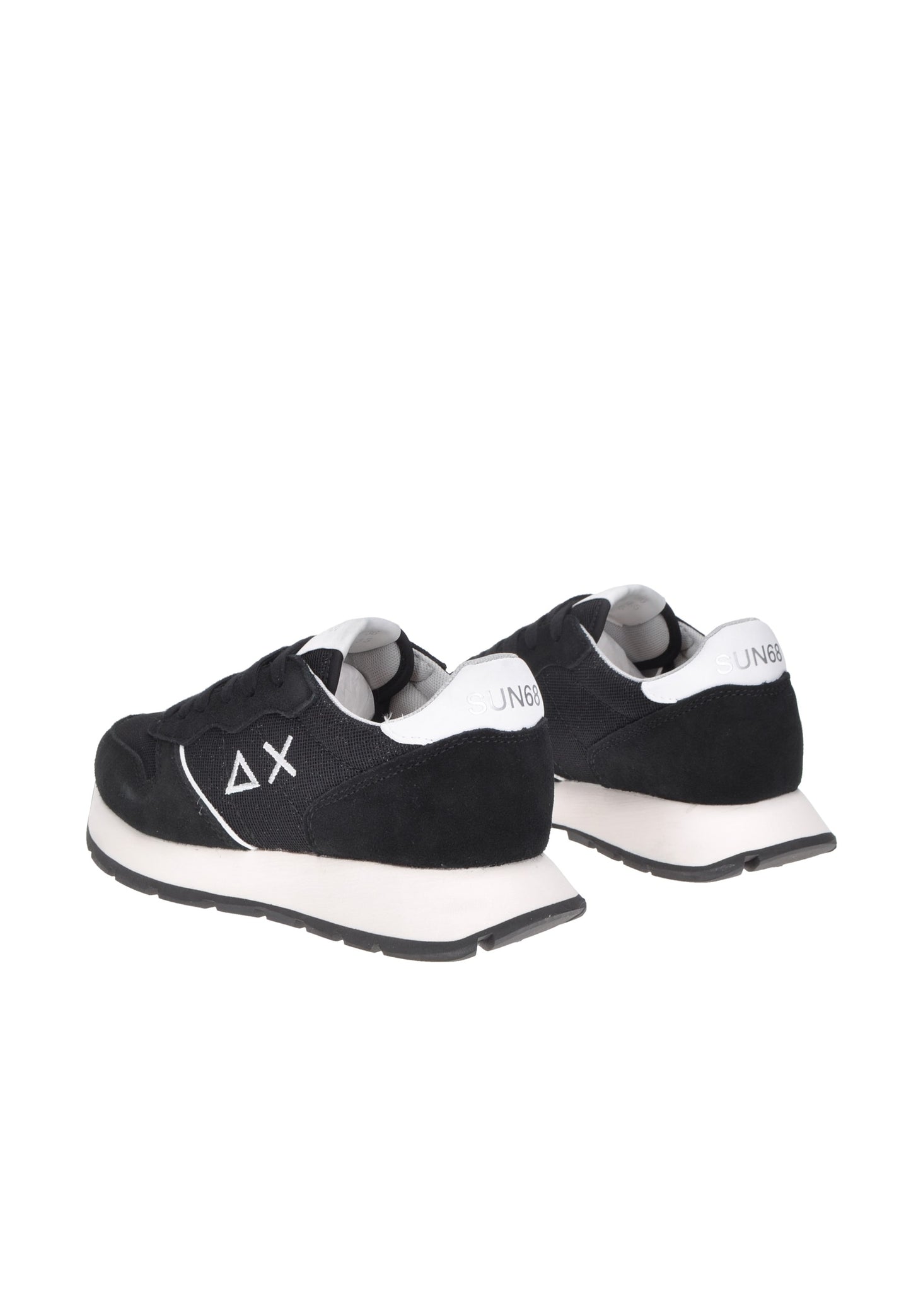 Z35203 sneaker SUN68 black suede with white logo and comfortable rubber sole, stylish and versatile footwear.