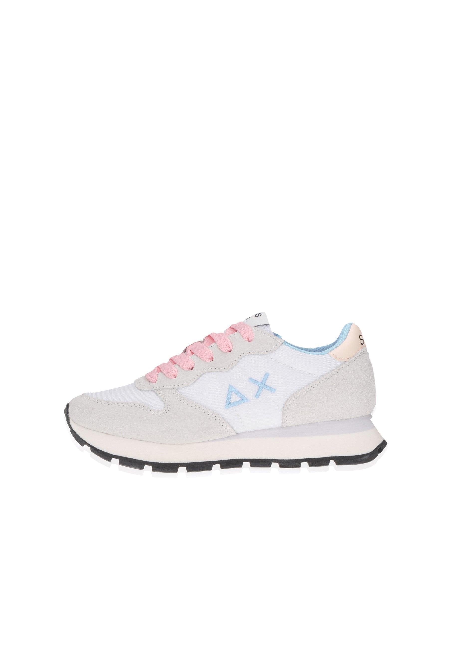 Z35201 sneaker SUN68 in white and pastel colors with lace-up closure and stylish design.